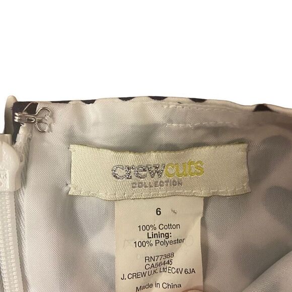 Crewcuts Collections White & Navy Hearts Sleeveless Shift Dress Beading Size 6 - Picture 4 of 5